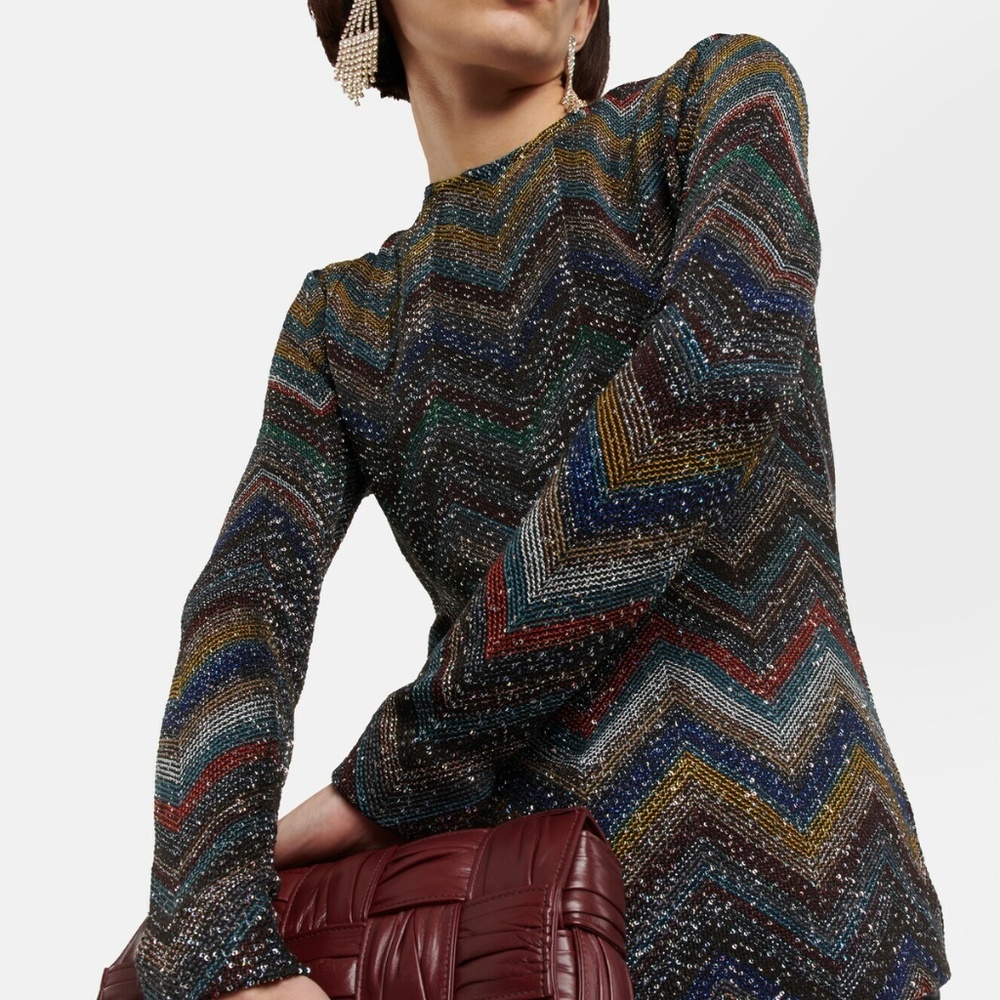 BNWT Missoni Chevron Lamé Sweater